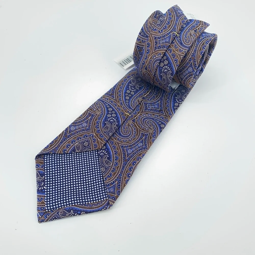 Eton Tie‎ Mens One Size Multi Paisley Silk Classic Luxury Necktie England Made